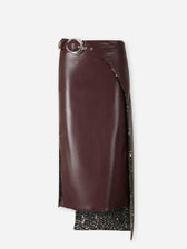 Rabanne Mujer Barcelona Falda Midi Piel color Burdeos sku 750-001700 01 - Foto 1
