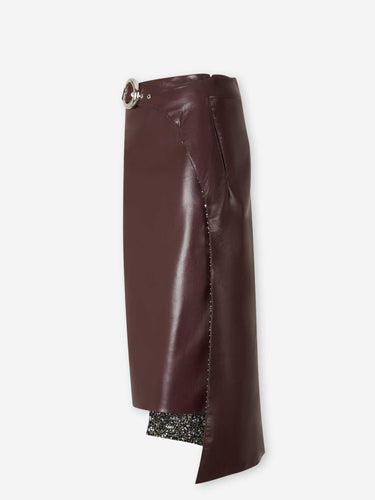 Rabanne Mujer Barcelona Falda Midi Piel color Burdeos sku 750-001700 01 - Foto 2