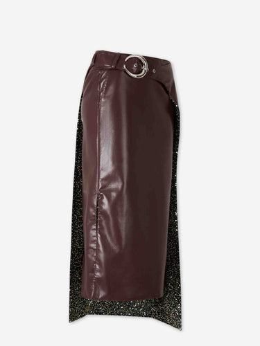 Rabanne Mujer Barcelona Falda Midi Piel color Burdeos sku 750-001700 01 - Foto 3