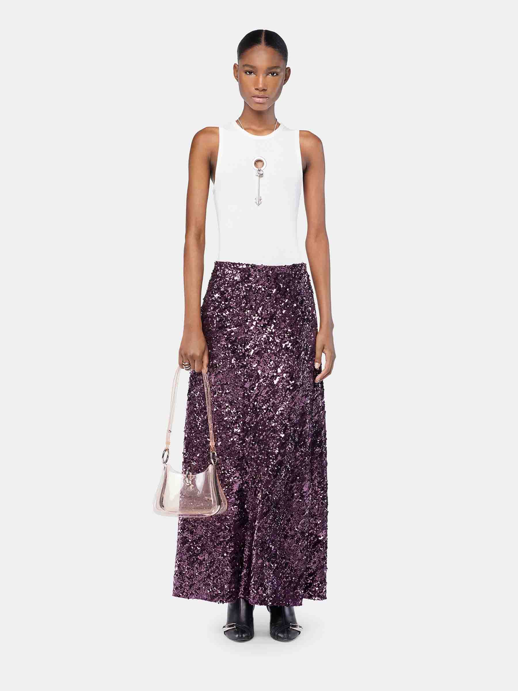 Rabanne Mujer Barcelona Falda Midi Sequin color Violeta sku 750-001701 01 - Foto 2