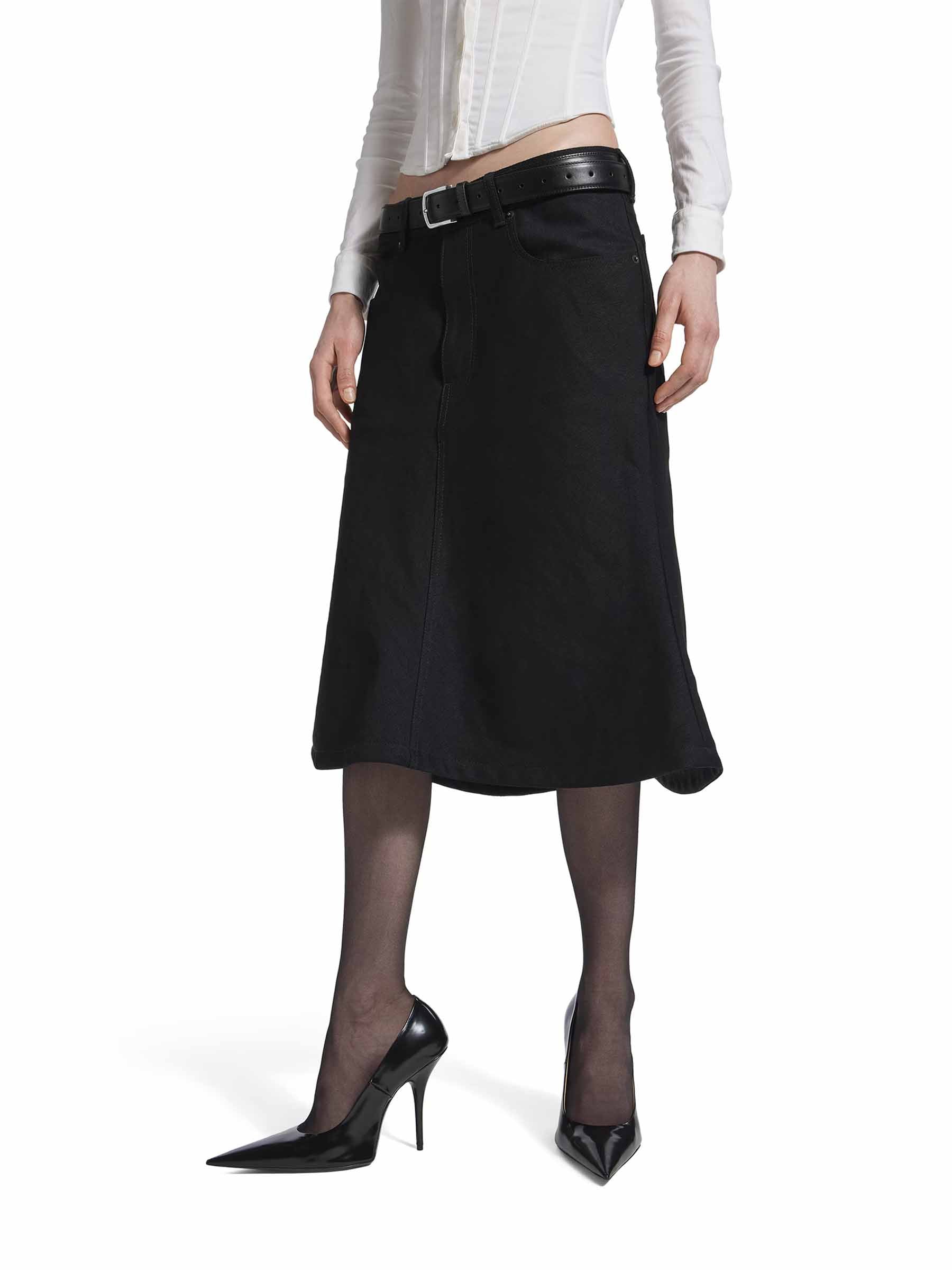 Balenciaga Mujer Barcelona Falda Midi Godet color Negro sku 750-001709 01 - Foto 2