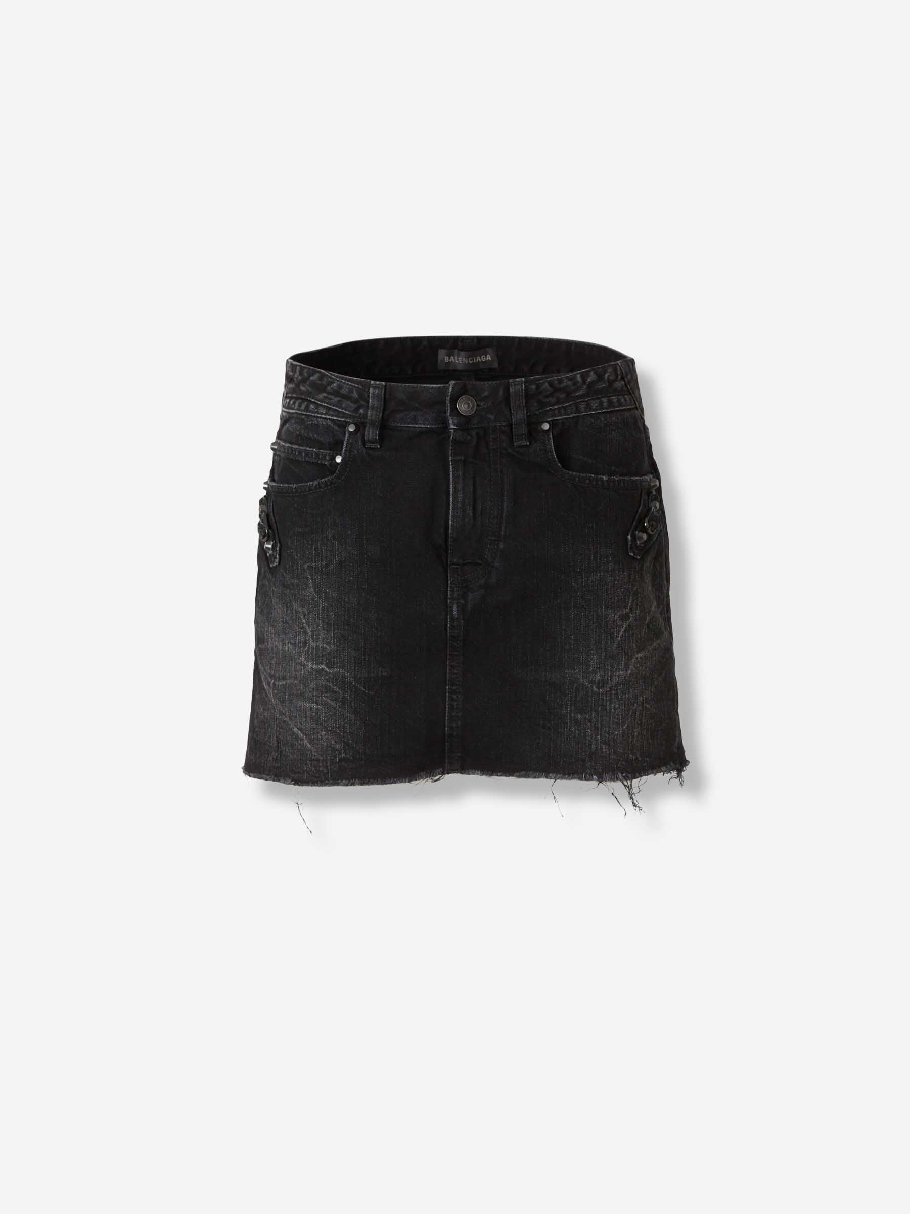 Balenciaga Mujer Barcelona Falda MiniDenim color Negro sku 750-001710 01 - Foto 1