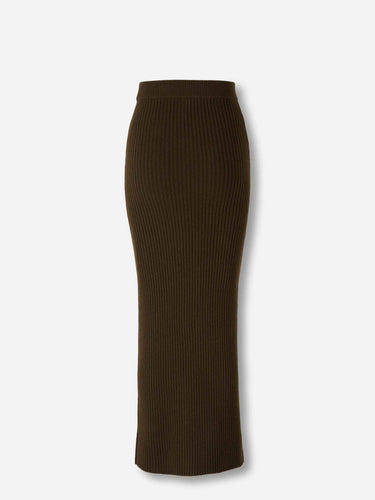 Max Mara Mujer Barcelona Falda Maxi Punto color Verde Militar sku 750-001711 01 - Foto 3