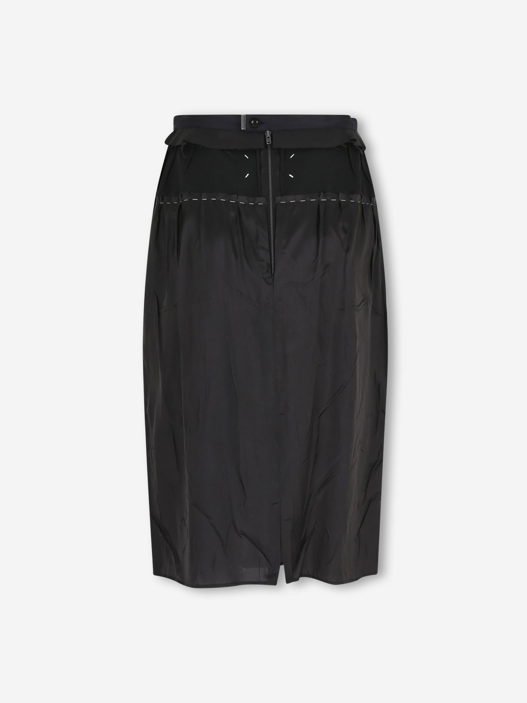 Maison Margiela Mujer Barcelona Falda Midi Anonymity color Negro sku 750-001721 01 - Foto 2