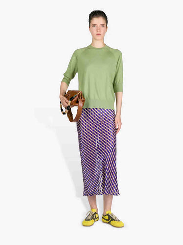 Dries Van Noten Mujer Barcelona Falda Midi Devoré color Violeta sku 750-001728 01 - Foto 2