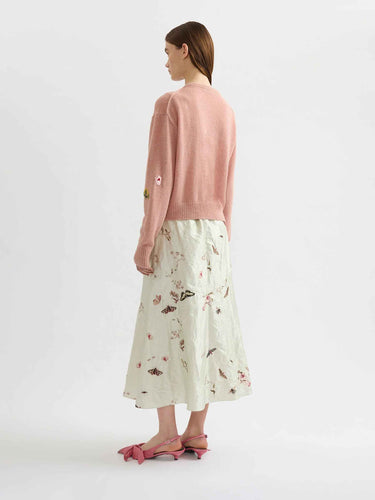 Erdem Mujer Barcelona Falda Midi Estampada color Marfil sku 750-001730 01 - Foto 3