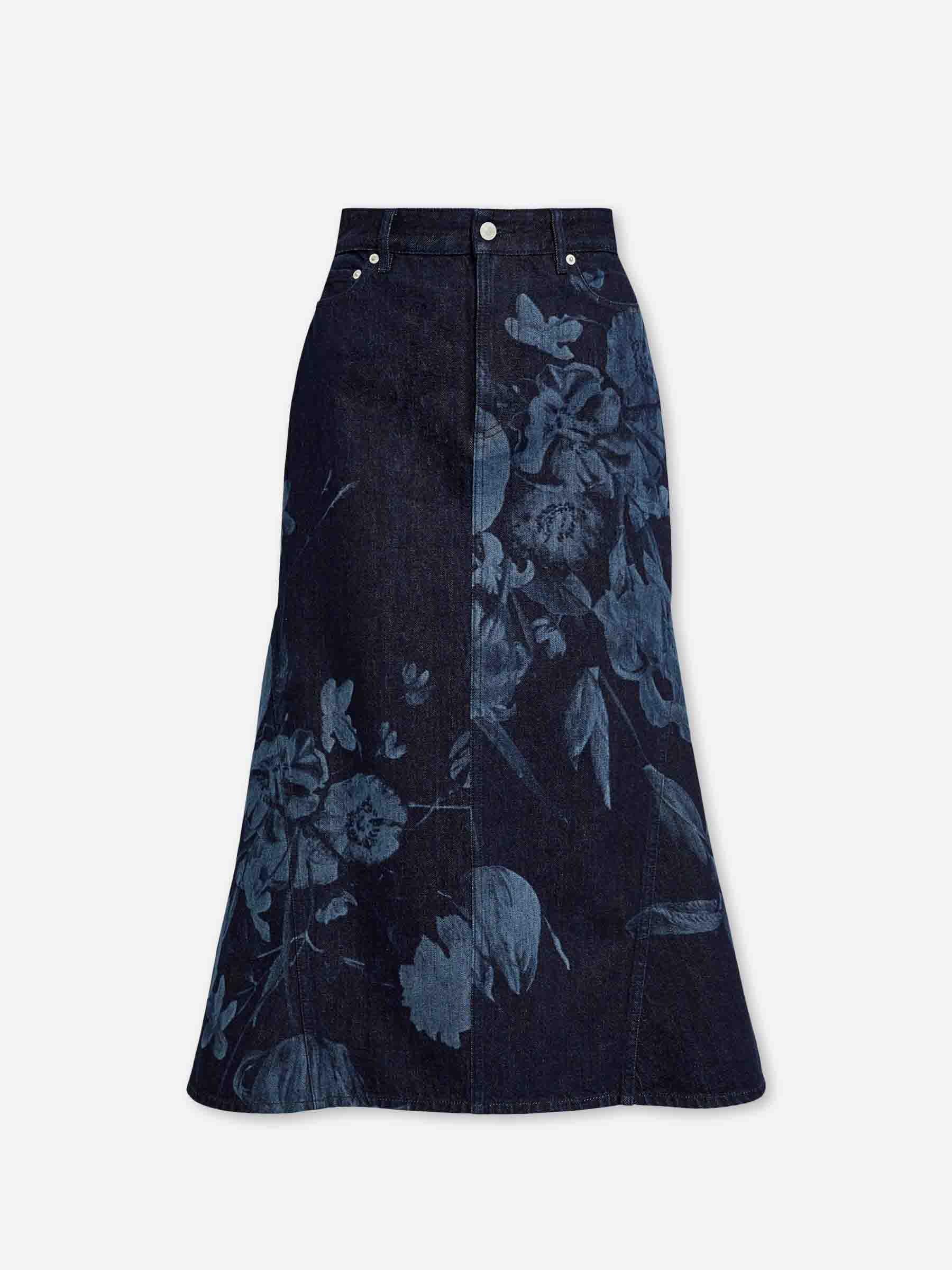 Erdem  Barcelona Falda Midi Denim color Azul Denim Oscuro sku 750-001731 01 - Foto 1