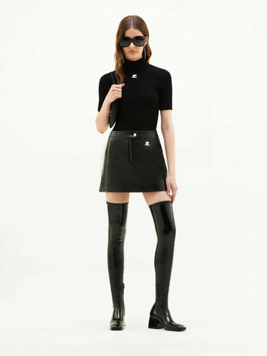 Courrèges Mujer Barcelona Falda Mini Vinyl color Negro sku 750-001732 02 - Foto 2
