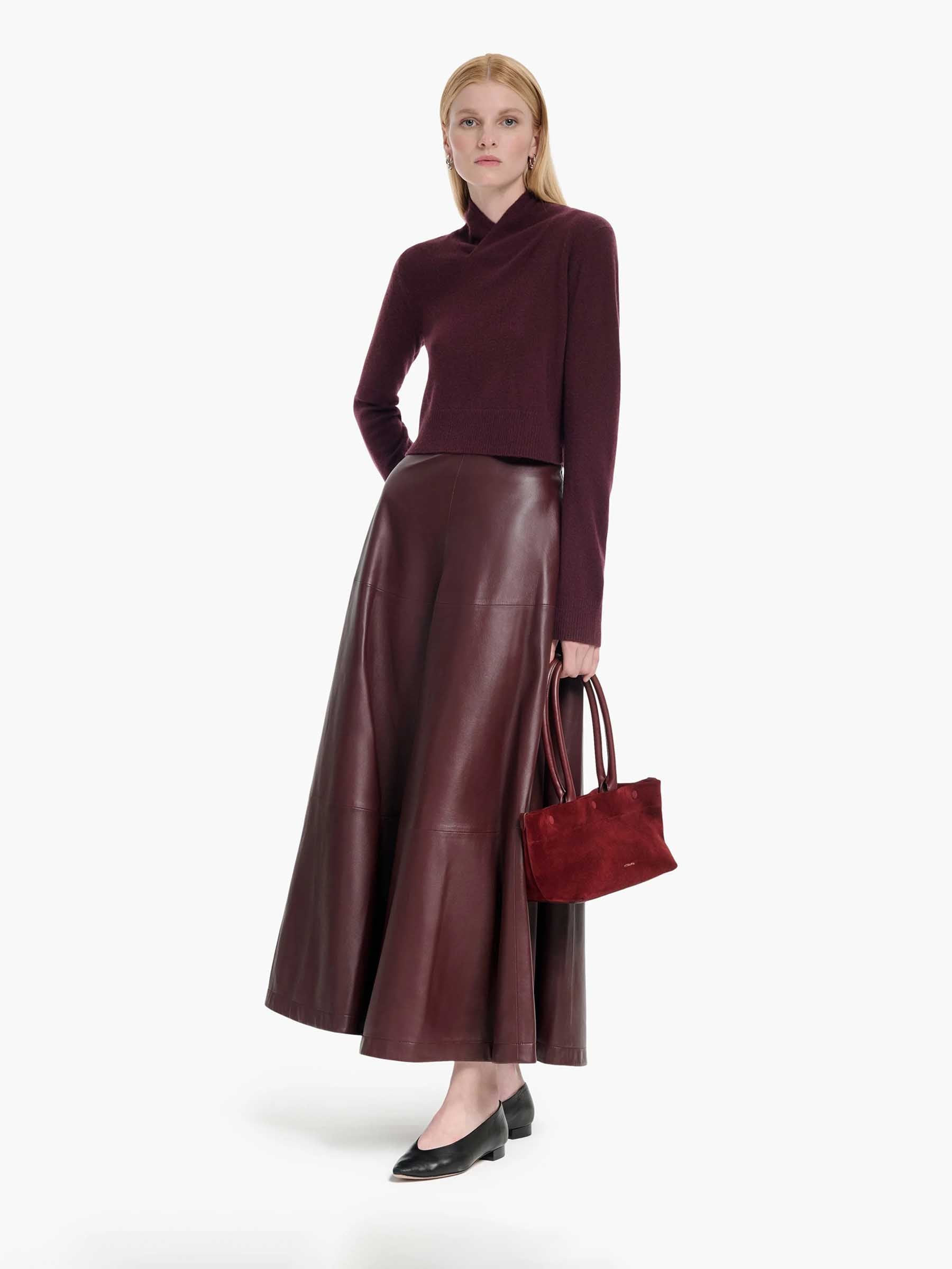 Altuzarra Mujer Barcelona Falda Midi Varda color Burdeos sku 750-001733 01 - Foto 2