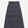Moncler Mujer Barcelona Falda Midi Denim color Azul Denim Oscuro sku 750-001735 01 - Foto 1