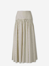 Staud Mujer Barcelona Falda Midi Rayas color Crema sku 750-001738 01 - Foto 1