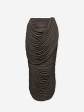 Magda Butrym Mujer Barcelona Falda Midi Drapeada color Marrón Oscuro sku 750-001746 01 - Foto 1