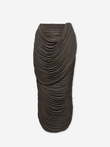 Magda Butrym Mujer Barcelona Falda Midi Drapeada color Marrón Oscuro sku 750-001746 01 - Foto 1