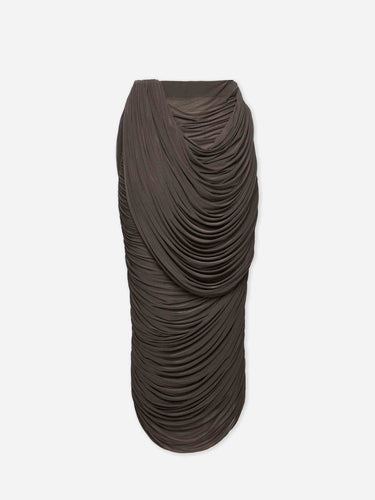 Magda Butrym Mujer Barcelona Falda Midi Drapeada color Marrón Oscuro sku 750-001746 01 - Foto 3
