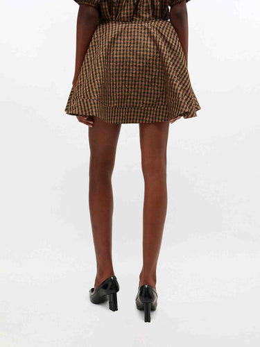 Ganni Mujer Barcelona Falda Mini Cuadros color Camel sku 750-001753 01 - Foto 3