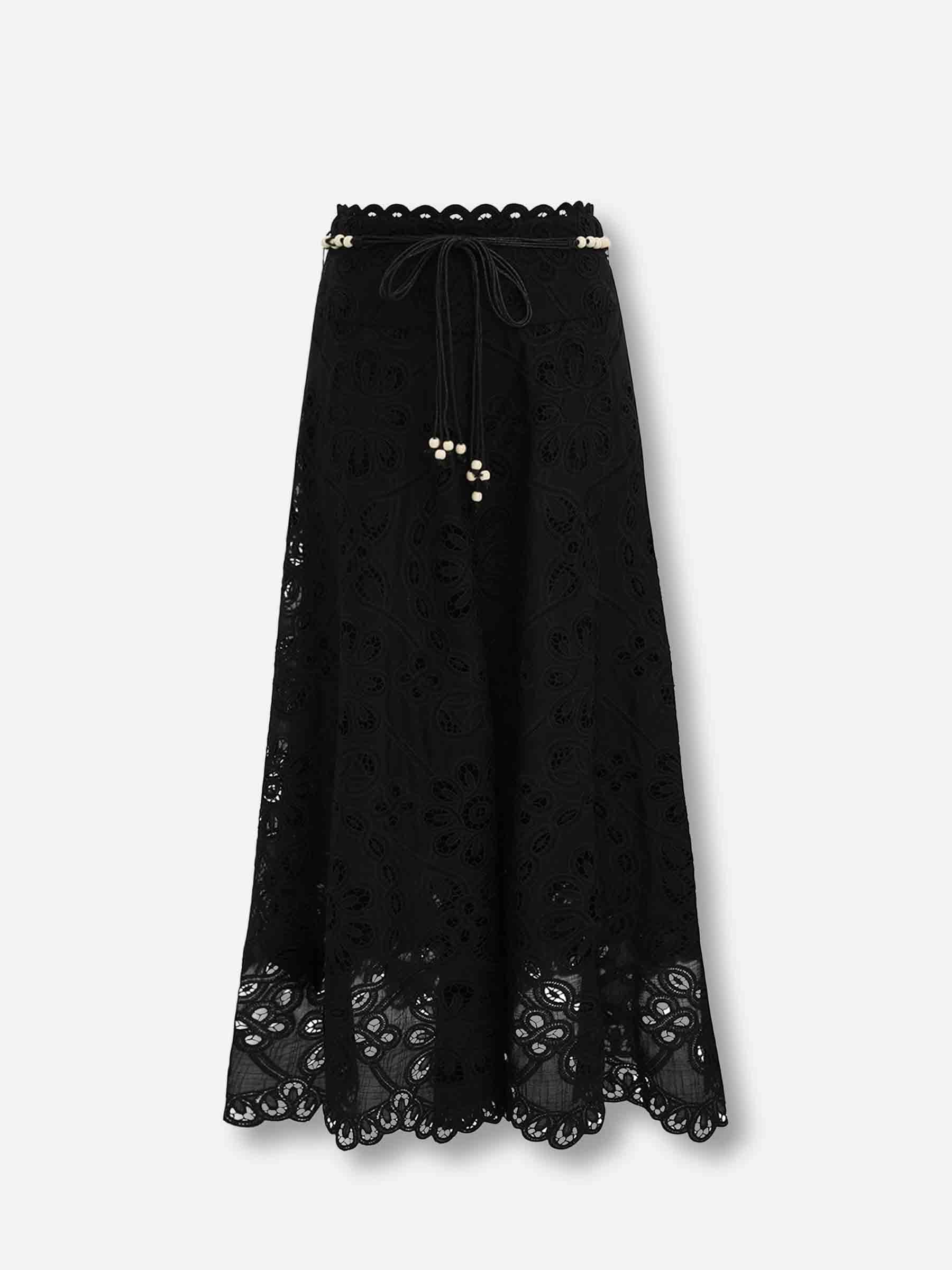 Zimmermann Mujer Barcelona Falda Midi Rhiannon color Negro sku 750-001761 01 - Foto 1