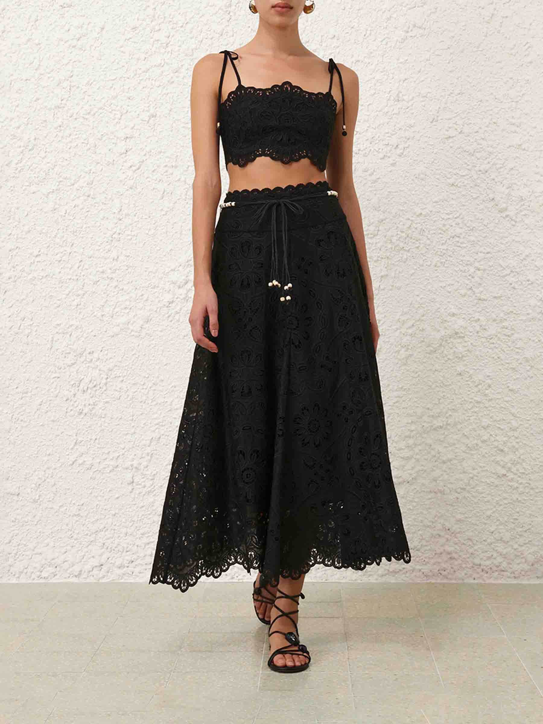 Zimmermann Mujer Barcelona Falda Midi Rhiannon color Negro sku 750-001761 01 - Foto 2