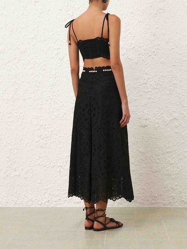 Zimmermann Mujer Barcelona Falda Midi Rhiannon color Negro sku 750-001761 01 - Foto 3