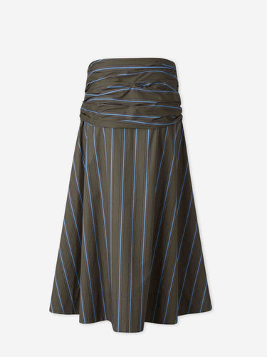 Staud Mujer Barcelona Falda Midi Rayas color Verde Oscuro sku 750-001763 01 - Foto 4