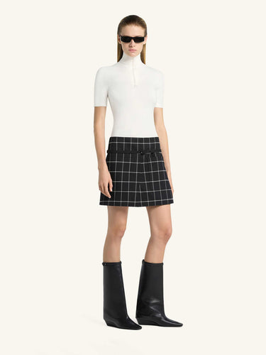Courrèges Mujer Barcelona Falda Mini Cuadros color Blanco Y Negro sku 750-001770 01 - Foto 2