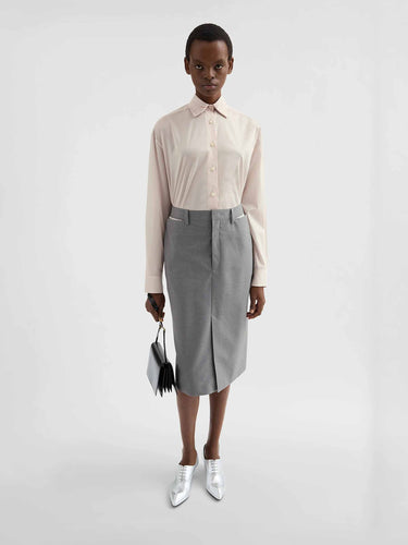 Jil Sander Mujer Barcelona Falda Lápiz Lana color Gris sku 750-001806 02 - Foto 2