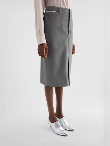 Jil Sander Mujer Barcelona Falda Lápiz Lana color Gris sku 750-001806 02 - Foto 4