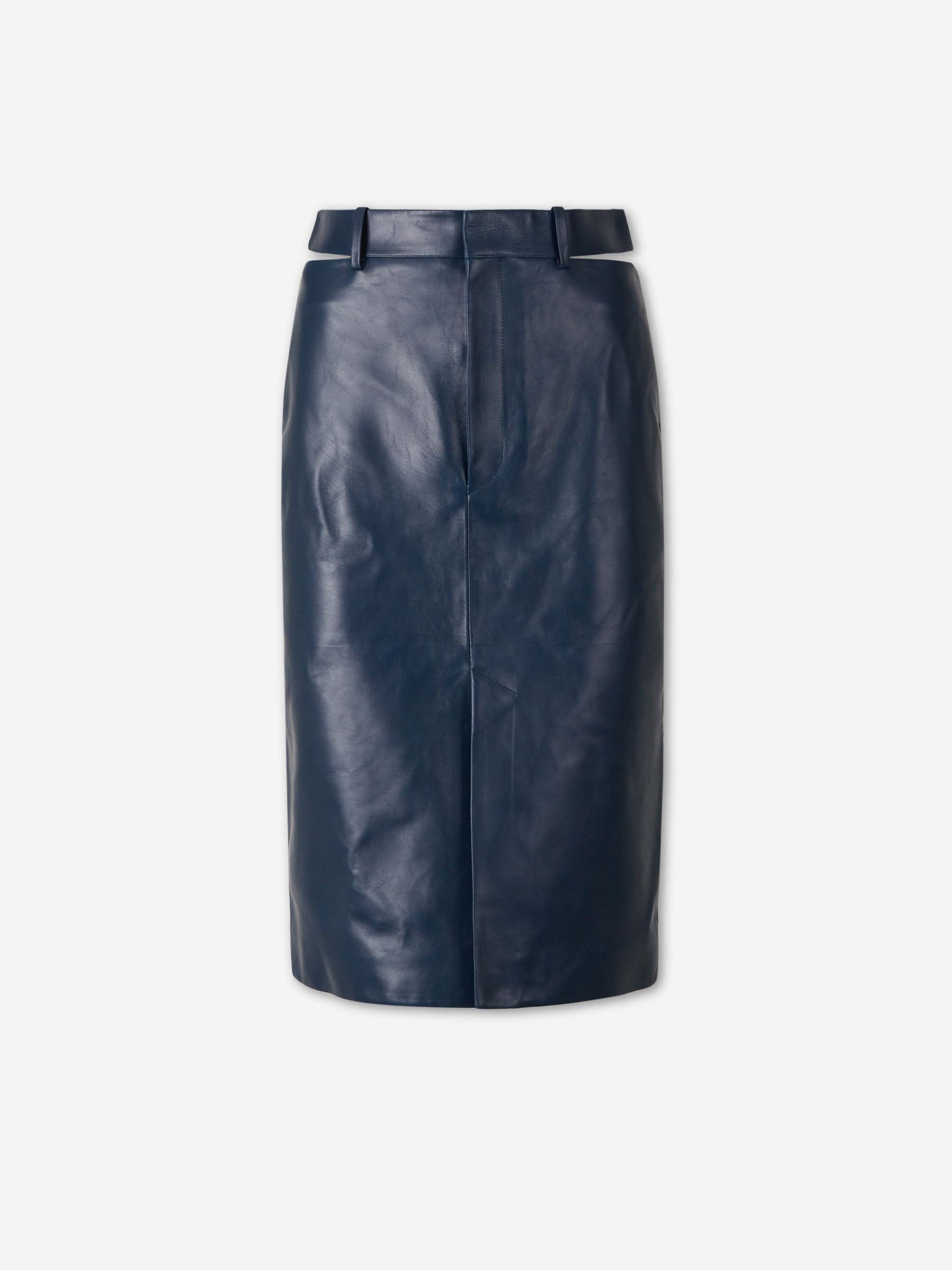 Jil Sander Mujer Barcelona Falda Piel color Azul Marino sku 750-001808 01 - Foto 1