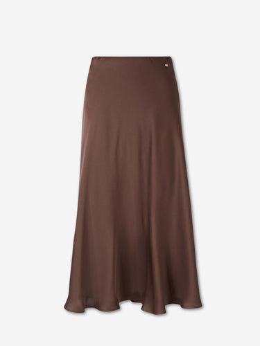 Herno Mujer Barcelona Falda Midi Raso color Marrón Oscuro sku 750-001814 01 - Foto 1