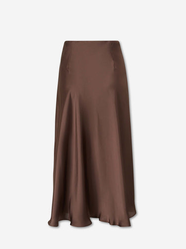 Herno Mujer Barcelona Falda Midi Raso color Marrón Oscuro sku 750-001814 01 - Foto 2