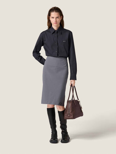 Miu Miu Mujer Barcelona Falda Midi Popelín color Negro sku 750-001825 01 - Foto 2