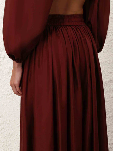 Zimmermann Mujer Barcelona Falda Larga Aster color Burdeos sku 750-001829 01 - Foto 4