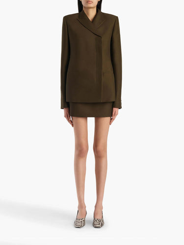 Khaite Mujer Barcelona Falda Mini Jett color Verde Militar sku 750-001830 01 - Foto 2