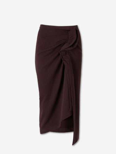 Dries Van Noten Mujer Barcelona Falda Midi Drapeada color Burdeos sku 750-001864 01 - Foto 1