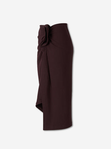 Dries Van Noten Mujer Barcelona Falda Midi Drapeada color Burdeos sku 750-001864 01 - Foto 2