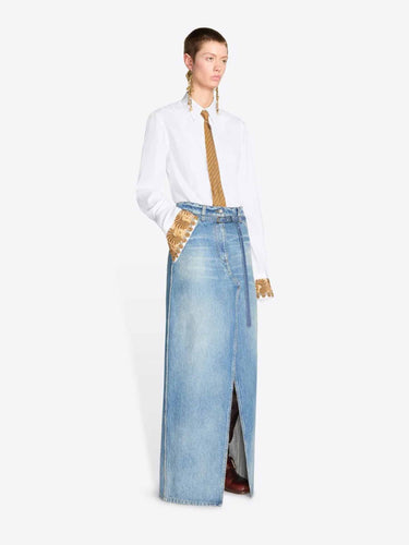 Dries Van Noten Mujer Barcelona Falda Maxi Denim color Azul Denim sku 750-001865 01 - Foto 4