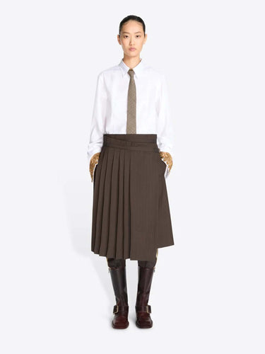 Dries Van Noten Mujer Barcelona Falda Cruzada Plisada color Marrón Oscuro sku 750-001867 01 - Foto 2