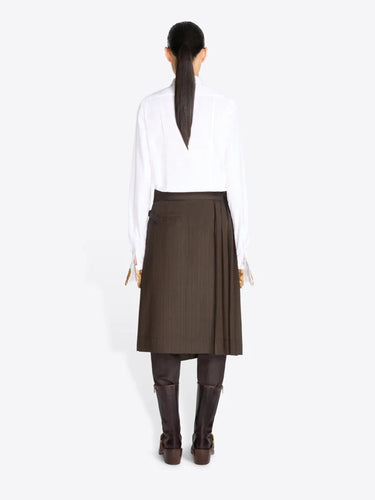 Dries Van Noten Mujer Barcelona Falda Cruzada Plisada color Marrón Oscuro sku 750-001867 01 - Foto 3