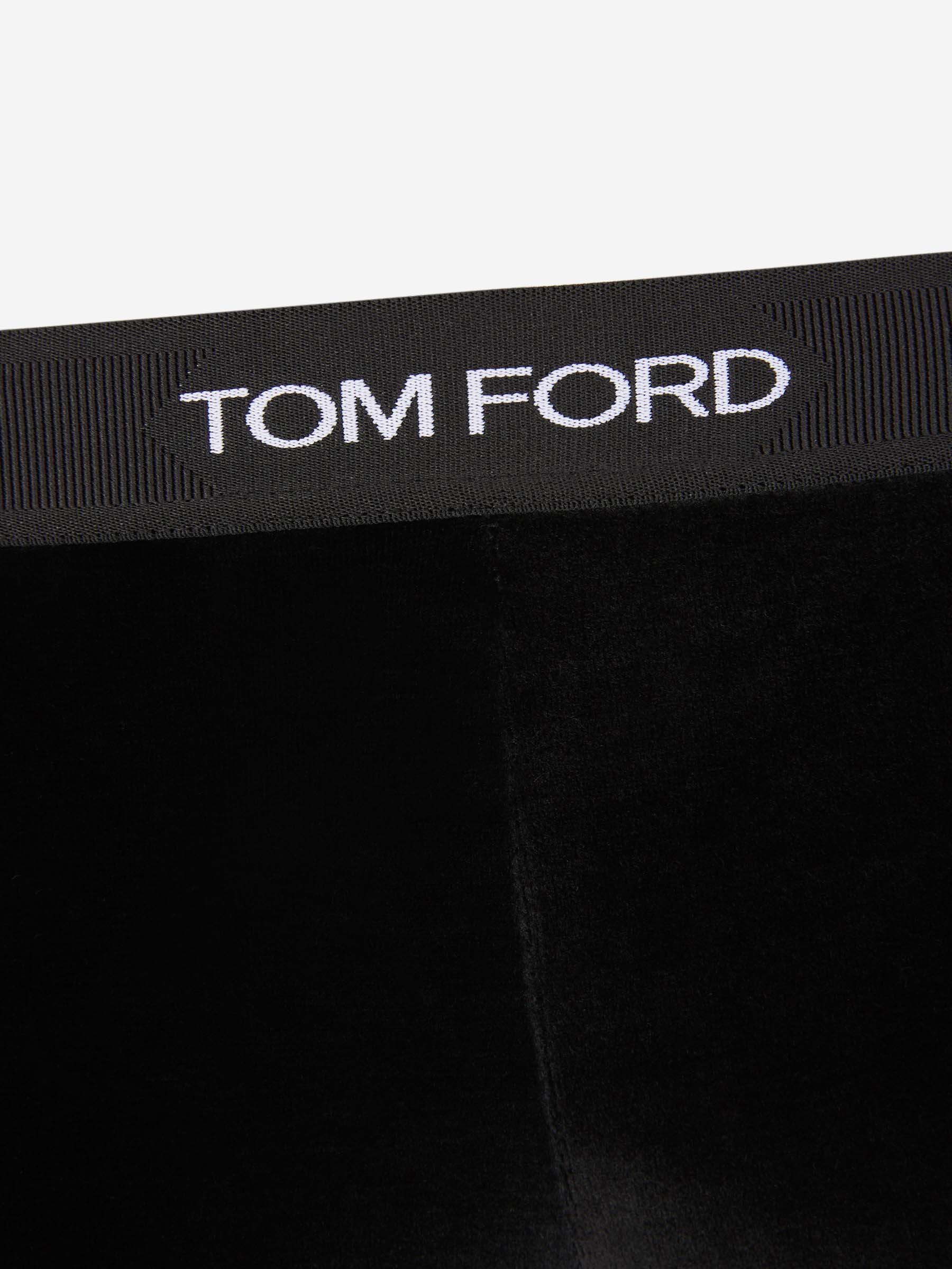 Tom Ford Leggings Terciopelo Logo color Negro sku 761-003574 01 - Foto 2