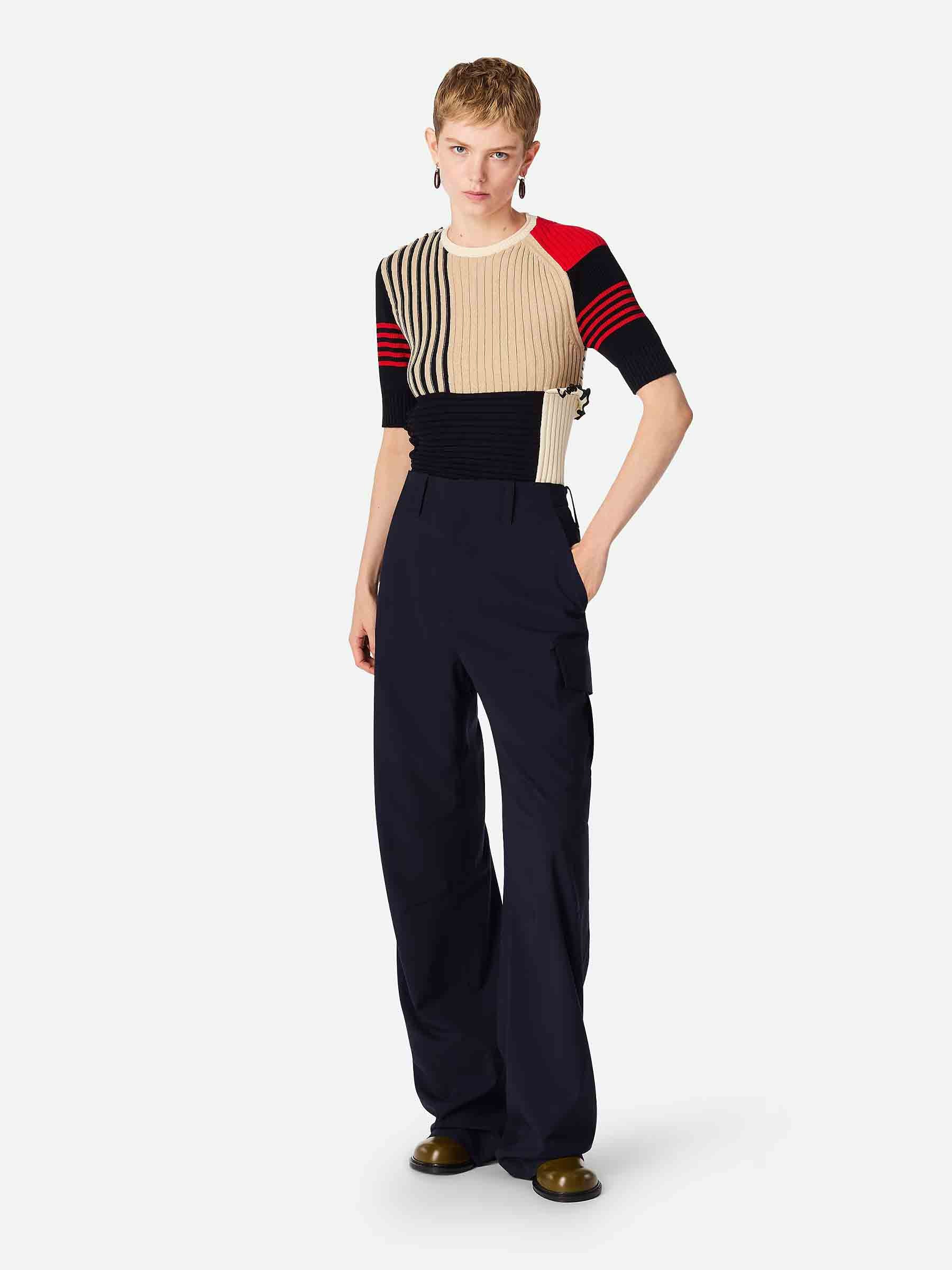 Bottega Veneta Mujer Barcelona Pantalones Cargo Lana color Azul Noche sku 761-003687 02 - Foto 1