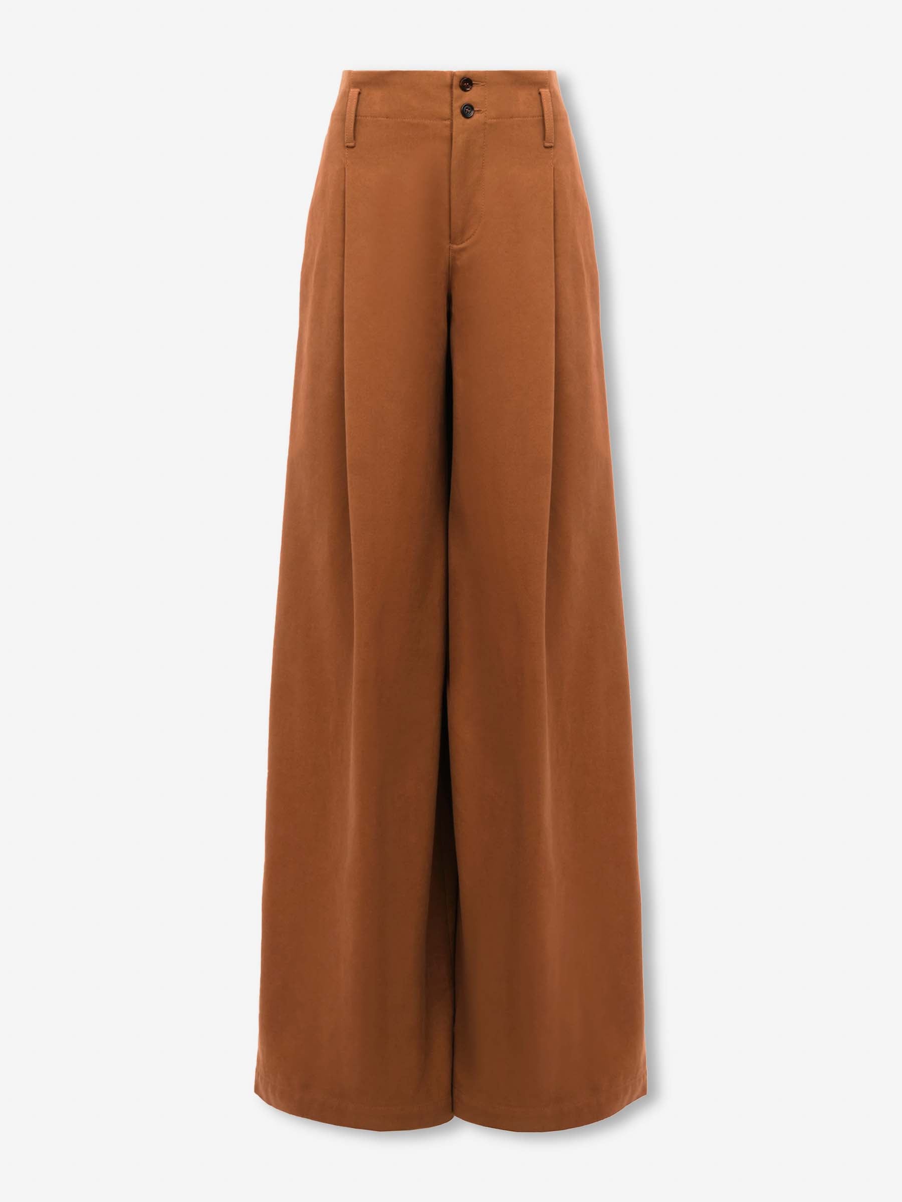 Chloé Mujer Barcelona Pantalones Anchos Algodón color Camel sku 761-003814 01 - Foto 1