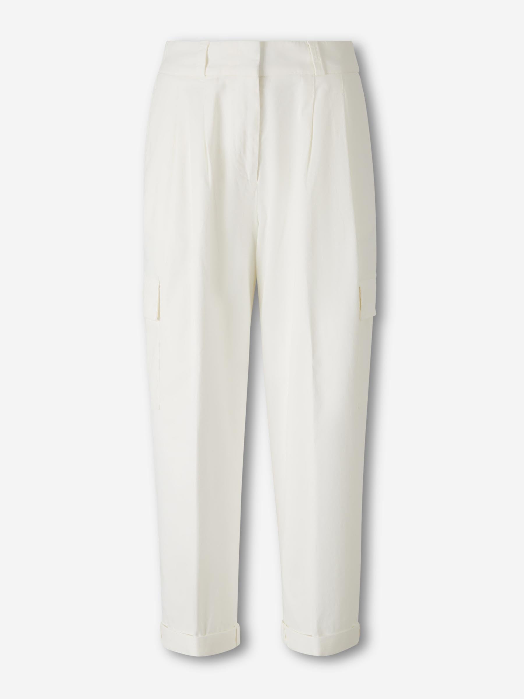 Peserico Mujer Barcelona Pantalones Cargo Algodón color Blanco sku 761-003819 01 - Foto 1