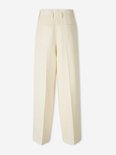 Jil Sander Mujer Barcelona Pantalones Anchos Pinzas color Blanco sku 761-003847 01 - Foto 3