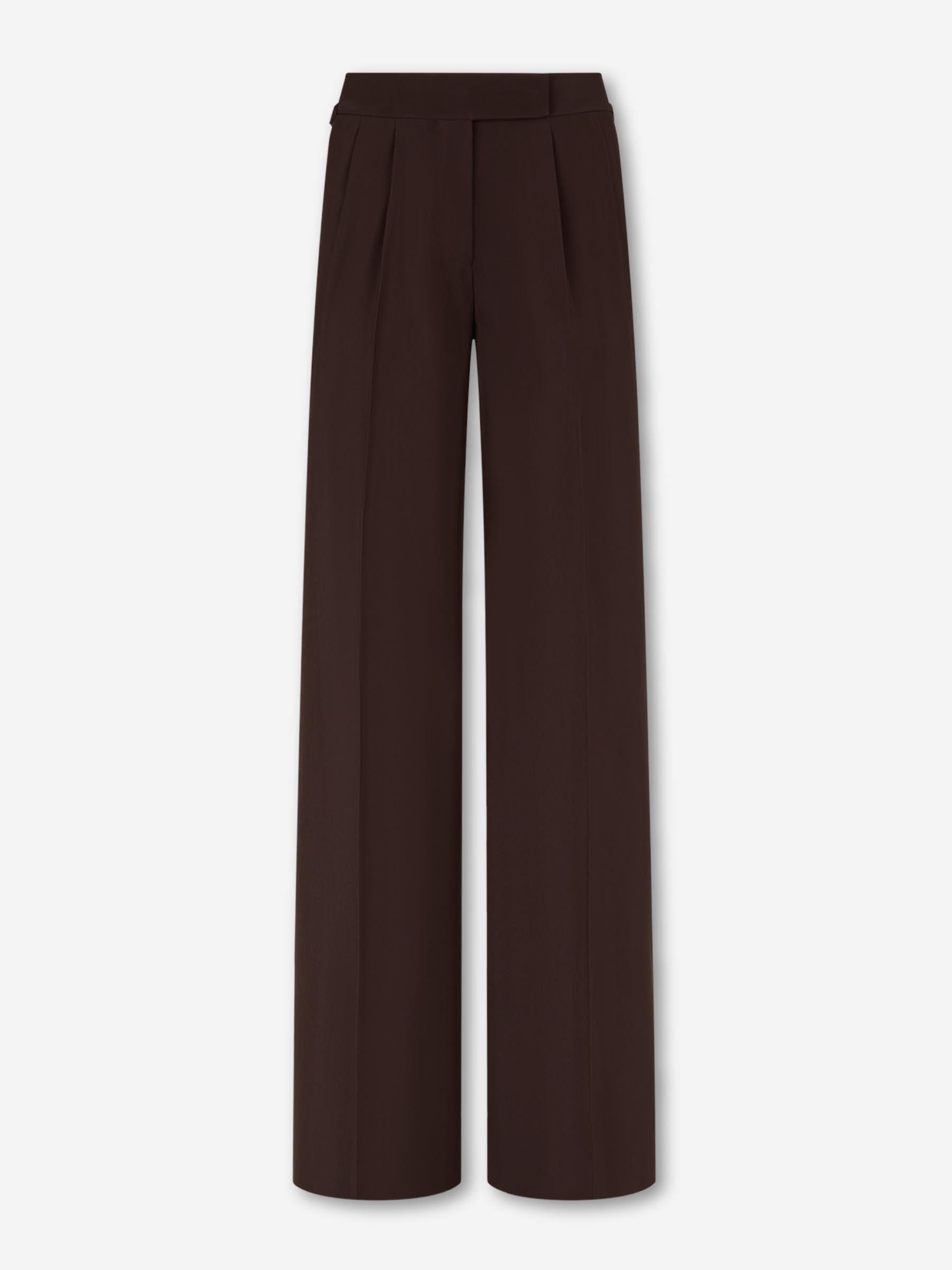 Tom Ford Mujer Barcelona Pantalones Anchos Doble Pinza color Marrón Oscuro sku 761-003895 01 - Foto 1