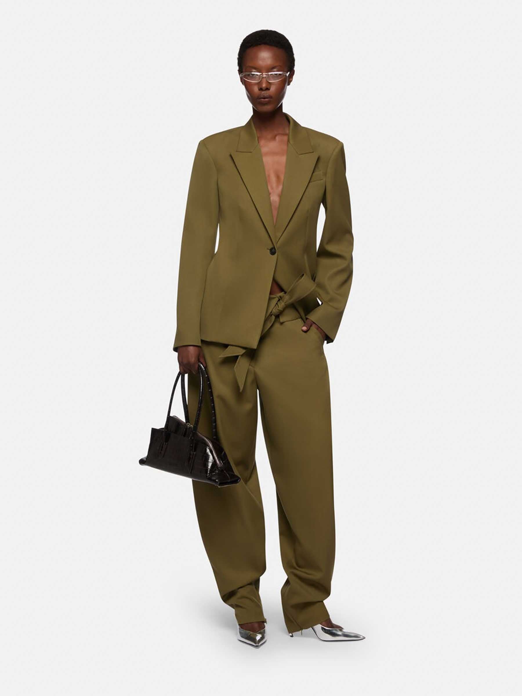 The Attico Mujer Barcelona Pantalones Straight Lana color Verde Militar sku 761-003903 01 - Foto 2
