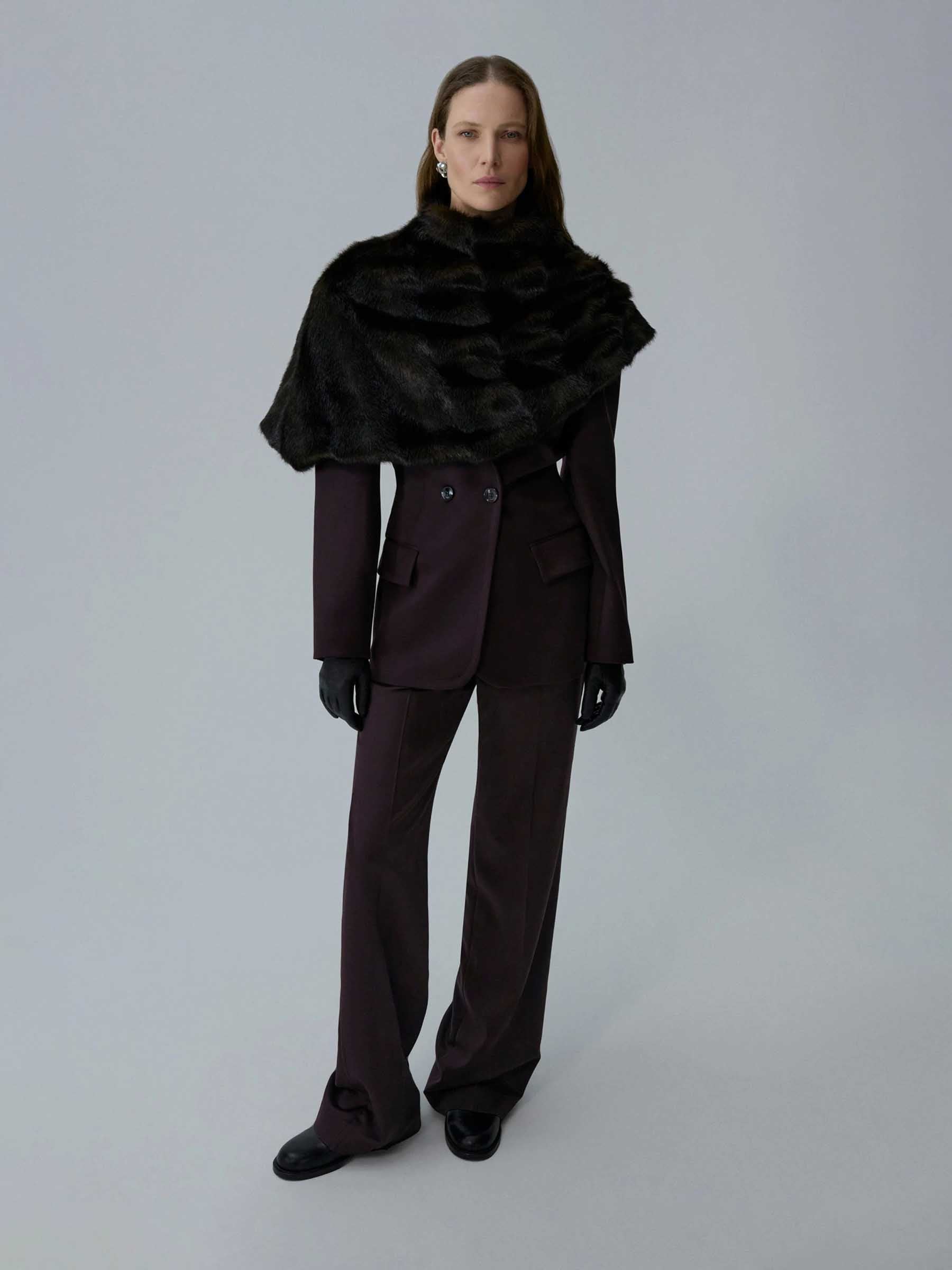 Magda Butrym Mujer Barcelona Pantalones Rectos Lana color Burdeos sku 761-003941 01 - Foto 2