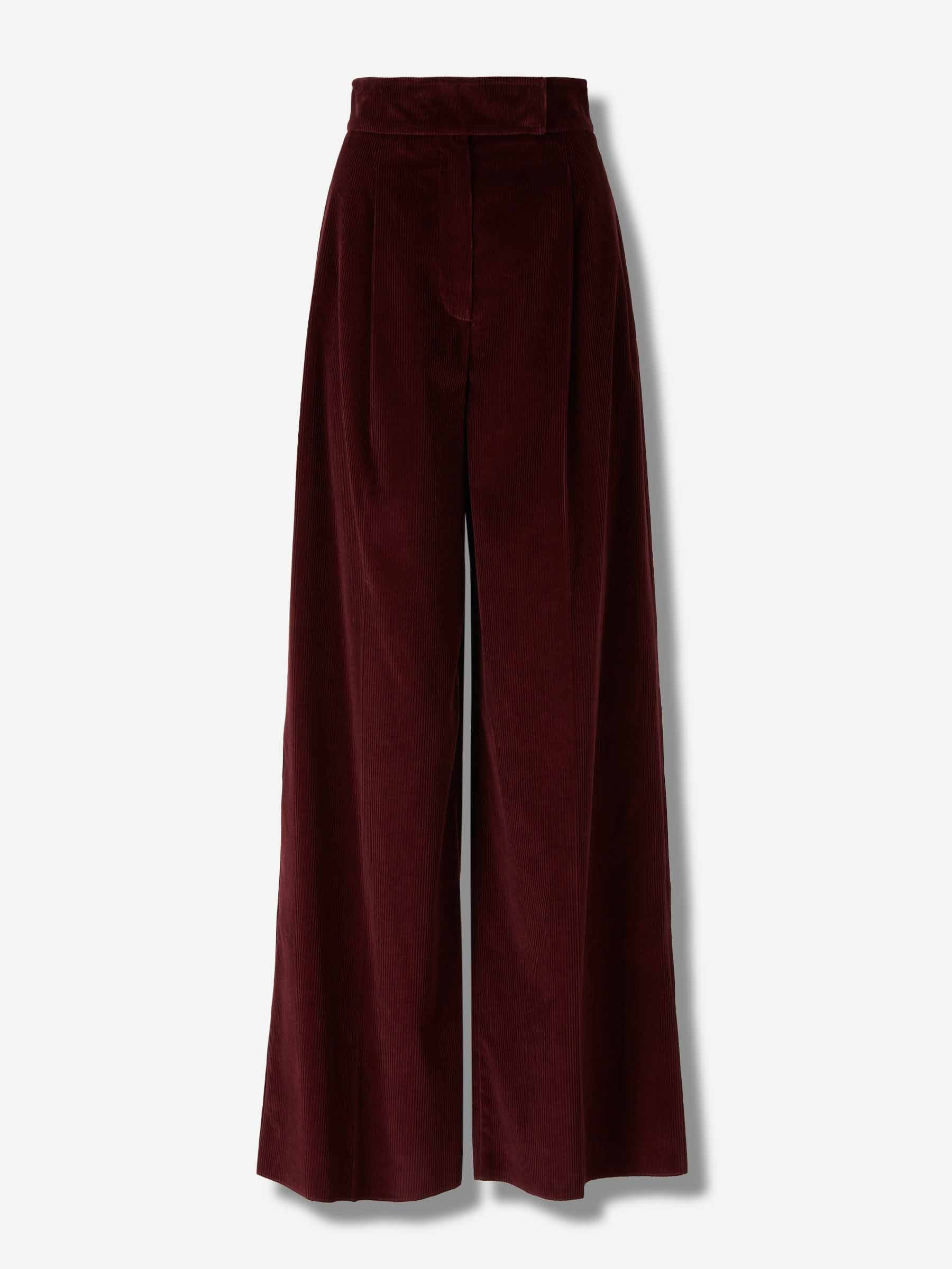 Max Mara Mujer Barcelona Pantalones Anchos Pana color Burdeos sku 761-003969 01 - Foto 1