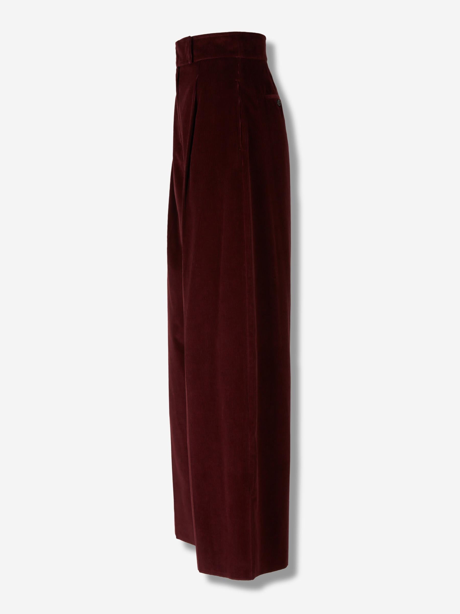 Max Mara Mujer Barcelona Pantalones Anchos Pana color Burdeos sku 761-003969 01 - Foto 2