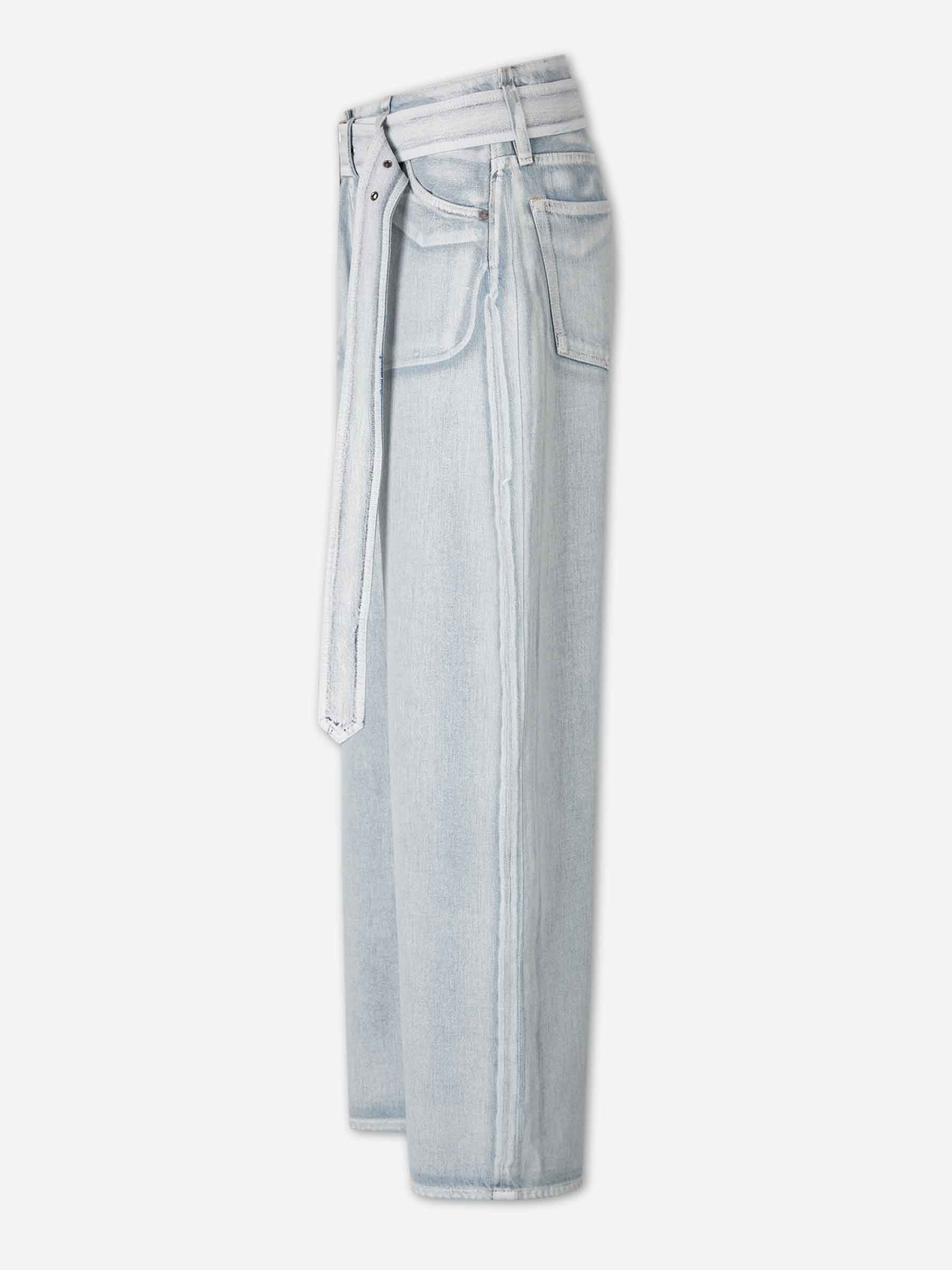 Acne Studios Mujer Barcelona Pantalones Anchos Cinturón color Azul Denim Claro sku 761-003998 01 - Foto 2