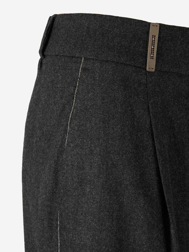 Peserico Mujer Barcelona Pantalones Vestir Lana color Gris Antracita sku 761-004025 01 - Foto 4