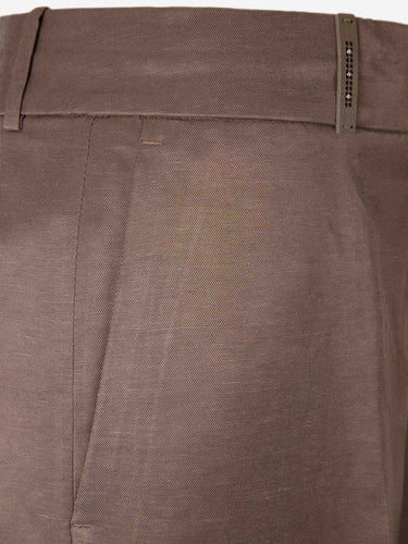 Peserico Mujer Barcelona Pantalones Anchos Rectos color Marrón Oscuro sku 761-004038 01 - Foto 4